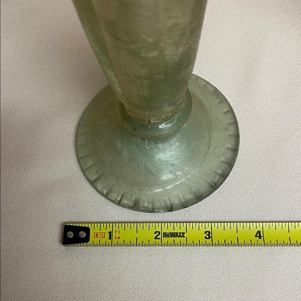 Green Recycled Glass Candlestick Pair - Made in Spain - Picture 5 of 13